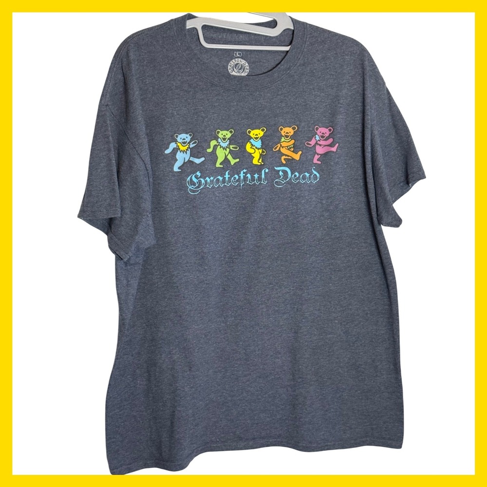 Grateful Dead Ripple Junction Dancing Bears Graphic T-Shirt Heather Grey Large
